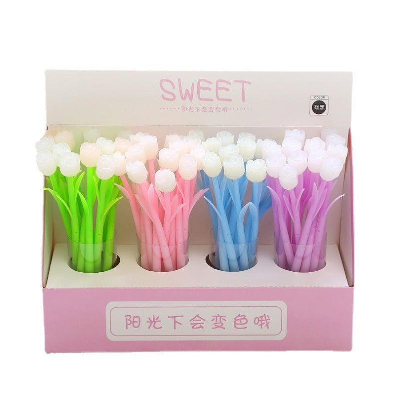 Wholesale 12 PCS Plastic Rose Flower Gel Pen